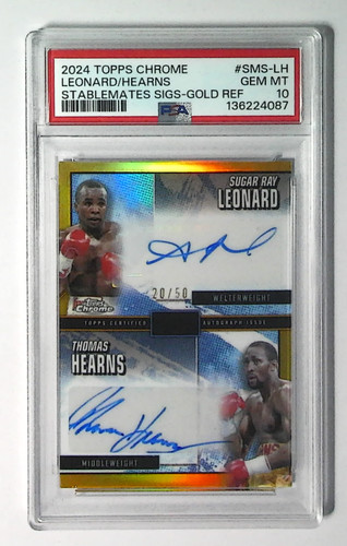 Sugar Ray Leonard / Thomas Hearns #SMS-LH 2024 Topps Chrome Stablemates Signatures Dual card