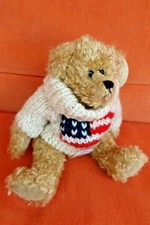 Peluche n°T171: Ours articulé - Unipak - pull USA - 20cm - Teddy bear
