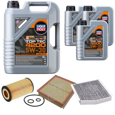 FEBI Inspektionspaket 8L Liqui Moly Top Tec 4200 5W-30 für Mercedes B-Klasse