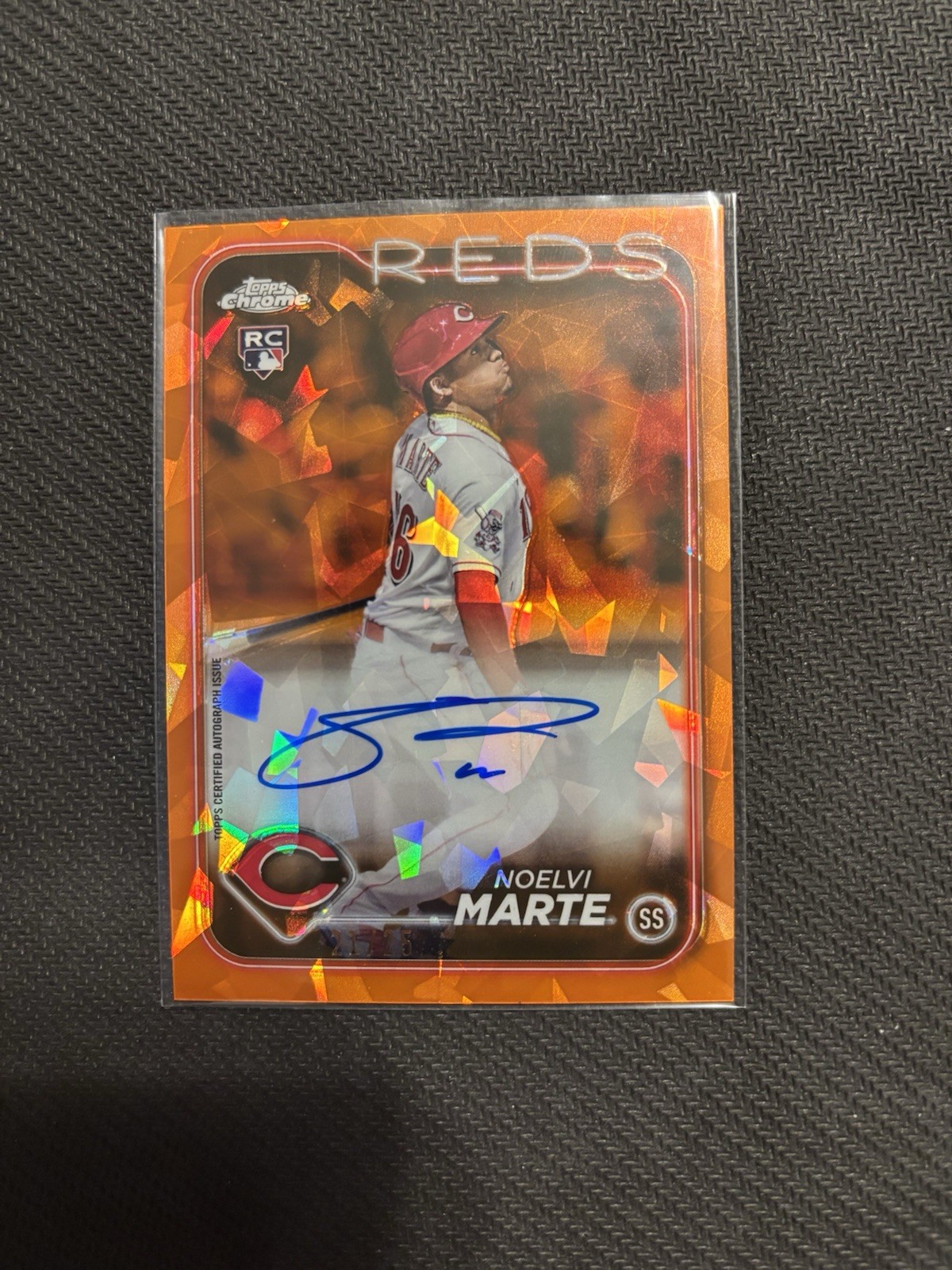 Noelvi Marte 2024 Topps Chrome Sapphire Auto Orange /25