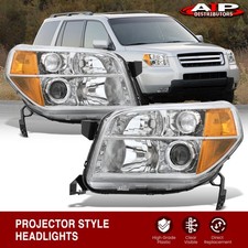 Chrome Amber Oe Style Head Lights Lamps Leftright Set For 2006-2008 Honda Pilot Chrome Amber Oe Style Head Lights Lamps Leftright Set For 2006-2008 Honda Pilot