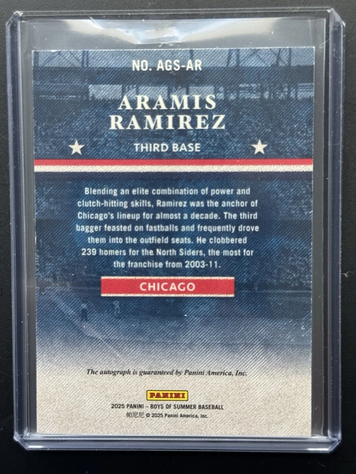 2025 Мальчики Лета Арамис Рамирес Американская Слава Изумруд Автограф #1/5!! - Изображение 2 из 2