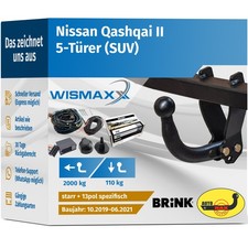 ANHÄNGERKUPPLUNG starr für Nissan Qashqai II 19-21 +13pol E-Satz BRINK