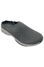 Skechers Women's Sparkle Knit Scalloped Mules Commute Time Gray