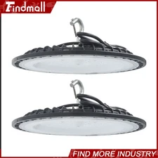 Findmall 2 Pcs 150W UFO LED High Bay Light Industrial Light 18000LM With Hook