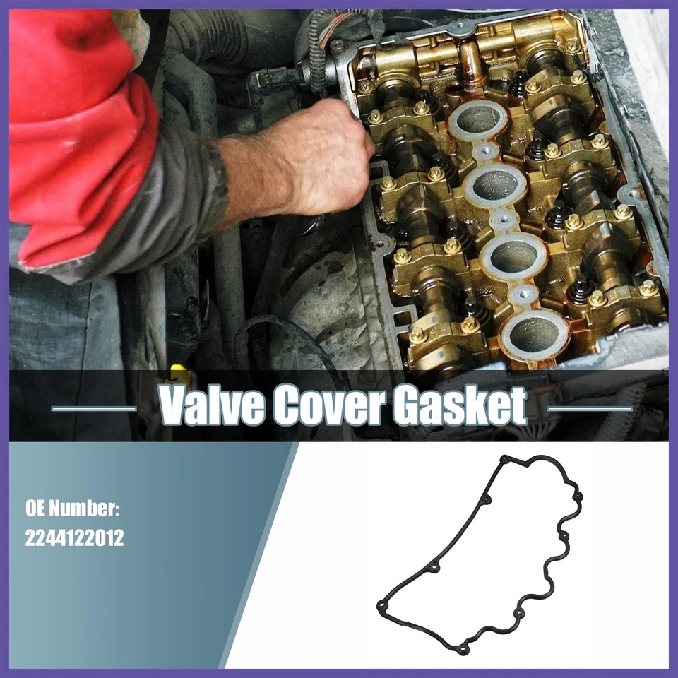 Engine Valve Cover Gaskets Fit for Hyundai Accent 1995-1999 No.2244122012 Black - Изображение 2 из 4