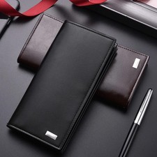 Men's Long Wallet Luxury High Quality PU Leather Wallet Large Capacity Cash Clip