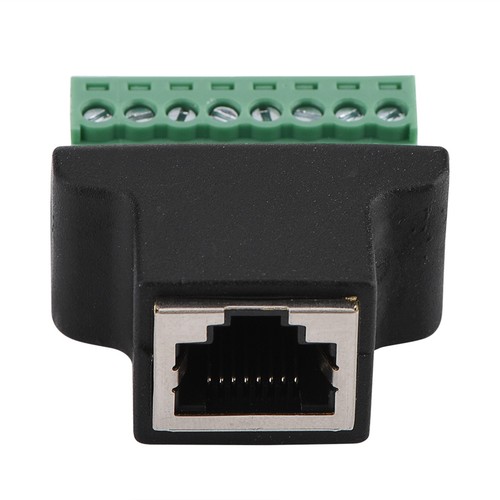 DVR Ethernet Connector RJ45 Female Jack To 8 Pin Screw Terminal Connector DB - Photo 4/7
