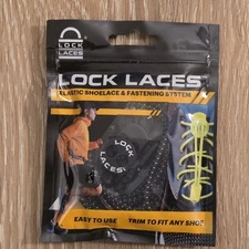 Lock Laces Elastic No Tie Shoelaces One Size Fits All Black NEW Easy To Use