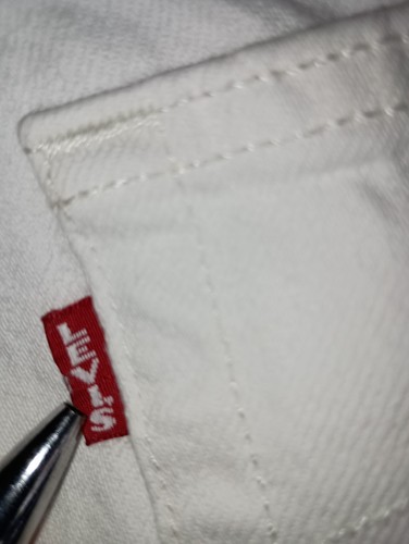 Levis 501 Premium WOMENS 29X26 Original Cropped Jeans White Button Fly Big E - Picture 6 of 13