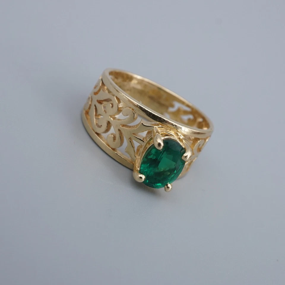 Anillo James Avery 14k Adoree Banda Creado en Laboratorio Oro Esmeralda Talla 6 Retirado RG4940 Foto 4 de 4