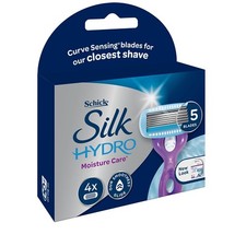 Schick Silk Hydro Refill Cartridges, 5 Curve-Sensing Blades, 4 Pack