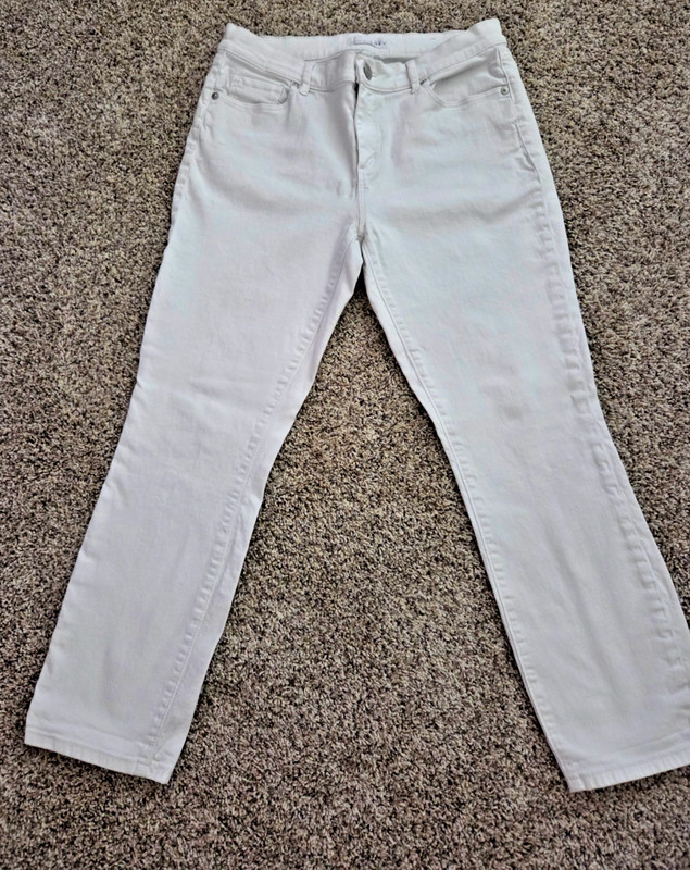 Ann Taylor Loft Size 30 10 Modern Skinny Crop White Denim Jeans