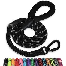Rope Dog Leash 5 FT: Heavy Duty Leashes with Swivel Lockable Hook Reflective ...