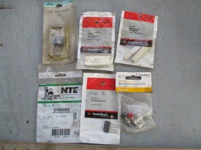 Lot Of 6 packs Radio Shack Full Wave Bridge Rectifiers ,  wirewound resistor etc