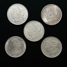 5 Lot - 1921 P Morgan Dollars - AU/BU Condition - 90% Silver 1 Dollar Pieces