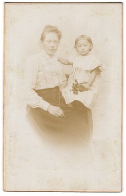 Photograph Mother With Her Daughter With Bouquet Of Flowers In Her Arms, Mother Happiness 