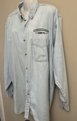 Blue Generation Men s Sacramento Shirt Size Large Faded Denim Long Sleeve