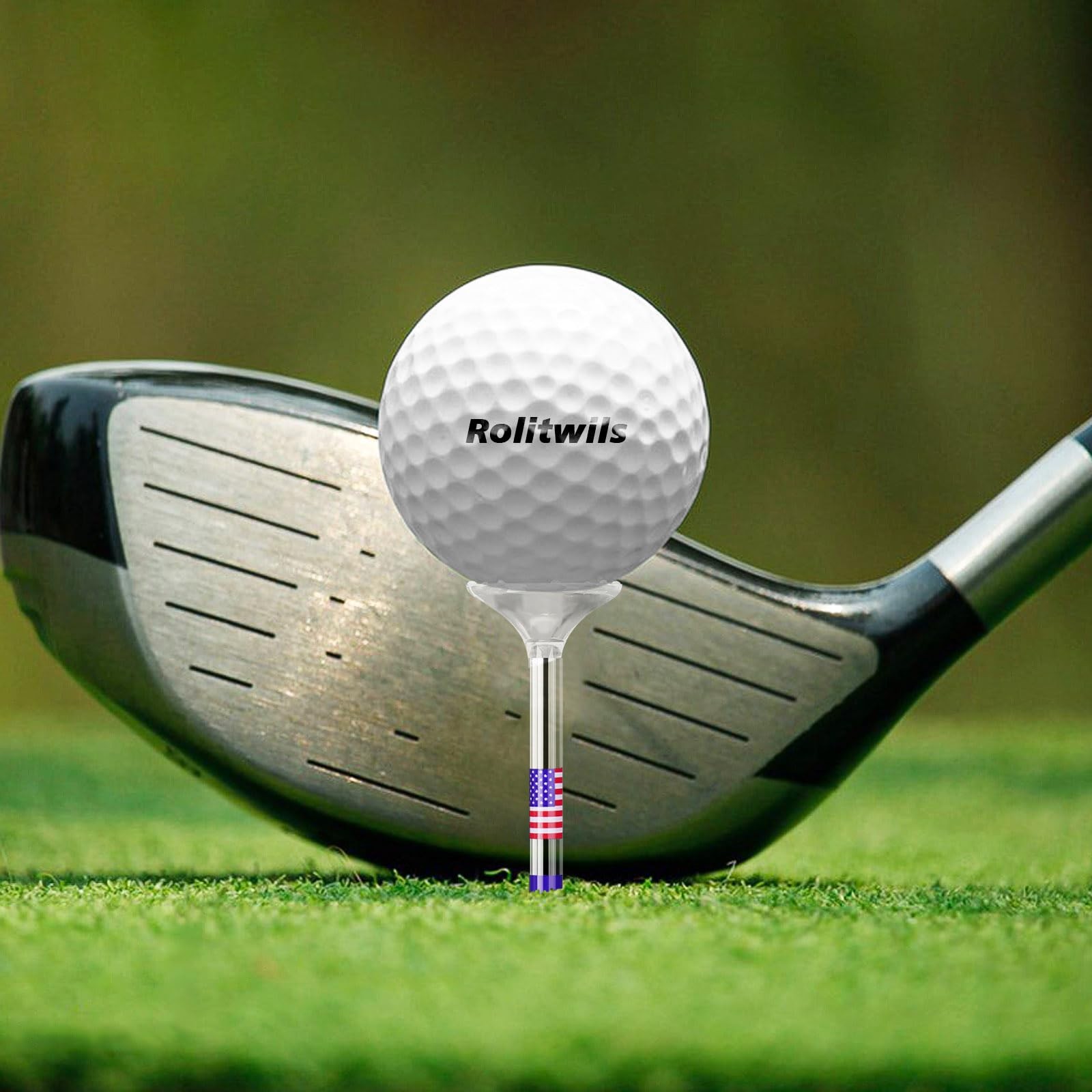 Plastic Golf Tees 3 1/4'', 50 Pack - Unbreakable Tees with Cup 6 Prongs/8 Pro...