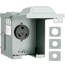 30 Amp 125 Volt RV/EV Power Outlet Box, Weatherproof NEMA TT-30R
