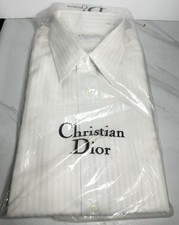 Vintage Christian Dior Chemises White Stripe Dress Shirt 16.5 34/35 France NOS