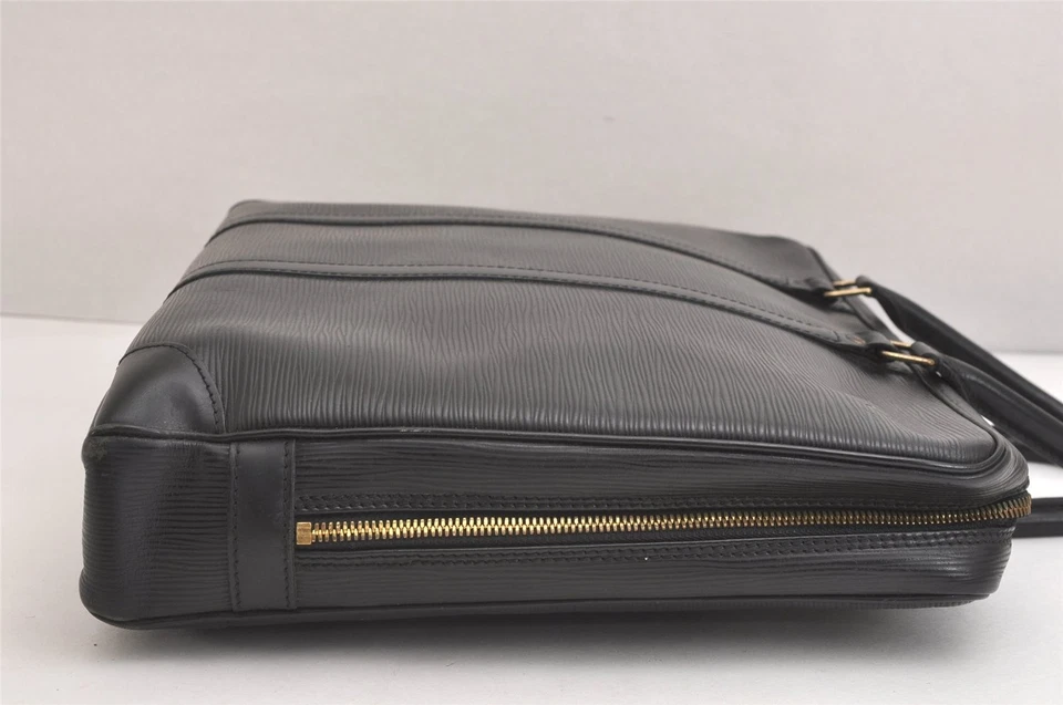 Auténtico maletín Louis Vuitton Epi Porte Documents Voyage M59162 negro 3706N Foto 4 de 4