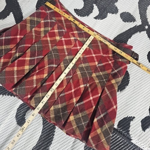 Vintage Plaid Polo Ralph Lauren Mini Wool Skirt Academia Size 10 - Picture 6 of 8