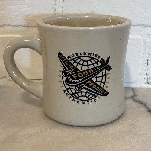 Fossil Producto Oficial Taza de Café Gruesa Pesada RARA Anuncio Coleccionable - Imagen 3 de 4