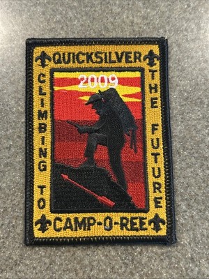 RARE 2009 Camp O Ree Quicksilver Climbing To The Future Hiker Sew Iron On Patch