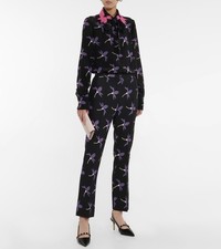 VALENTINO Floral wool-blend straight pants IT 44