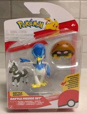 Jazwares: Pokemon Battle Figure Set 3-Pack: Quaxwell Blitzle Kabuto; NEW MISB
