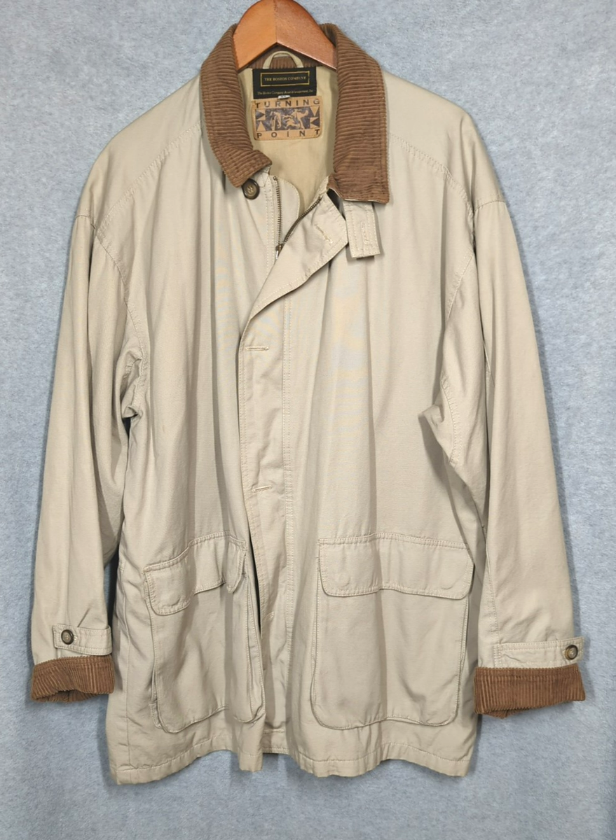 Chore Jacket Car Coat Vtg Men XL Zip Button Corduroy Collar Cuffs