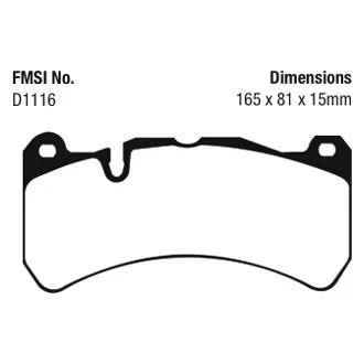 For Subaru WRX STI 2018-2021 EBC DP41591R Yellowstuff Front Brake Pads - Image 2 of 3