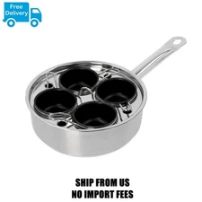 Demeyere RestoFour-Cup Egg Poacher Set 18 cm, 18/10 Stainless Steel, silver