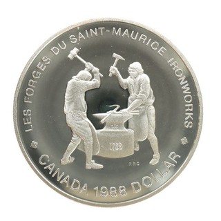 Kanada 1988 1 Dollar 250 Jahre Eisenproduktion | Silber
