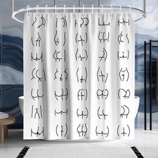 Funny Shower Curtain, Fun Nice Cool Art Decor Fabric Bath Shower Curtains wit...