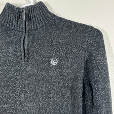 Chaps Boys XL 18/20 Gray Marl Quarter Zip Pullover Sweater HSHCF05F