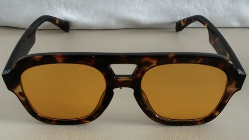 ZN3573 Tortoiseshell Sunglasses Amber Orange Lens Double Bridge 52-20-145
