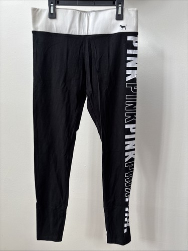 Pink Victorias Secret Yogahose Größe Medium Logo schwarz 