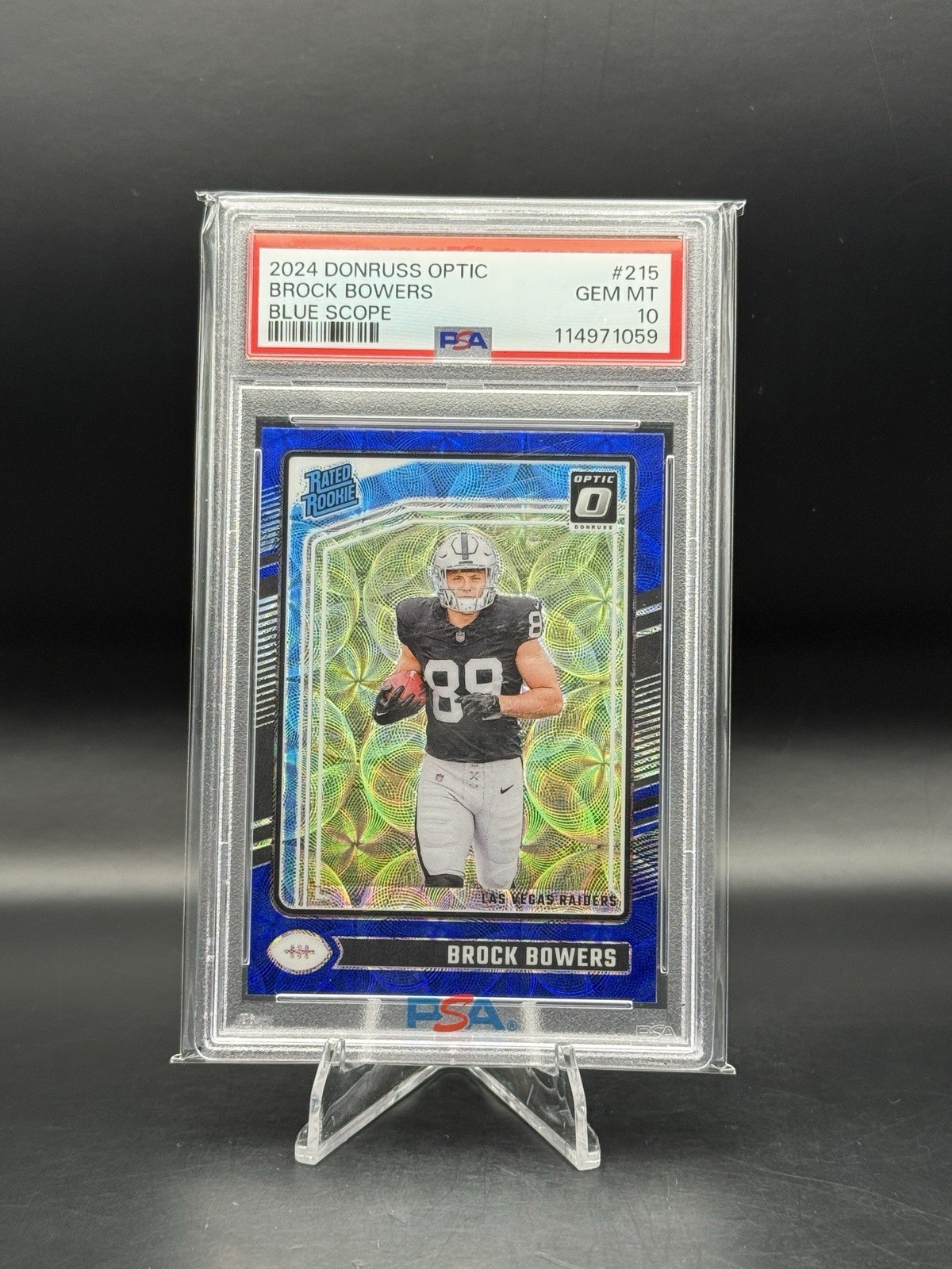 2024 PANINI DONRUSS OPTIC BLUE SCOPE #215 BROCK BOWERS ROOKIE RC PSA 10