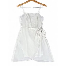 Altar'd State White Spaghetti Strap Wrap Mini Dress S