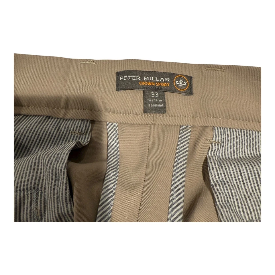 Pantalones Cortos Chinos Peter Millar Crown Deportivos Para Hombre Frente Plano Talla 33 Caqui Golf Informales Foto 3 de 4