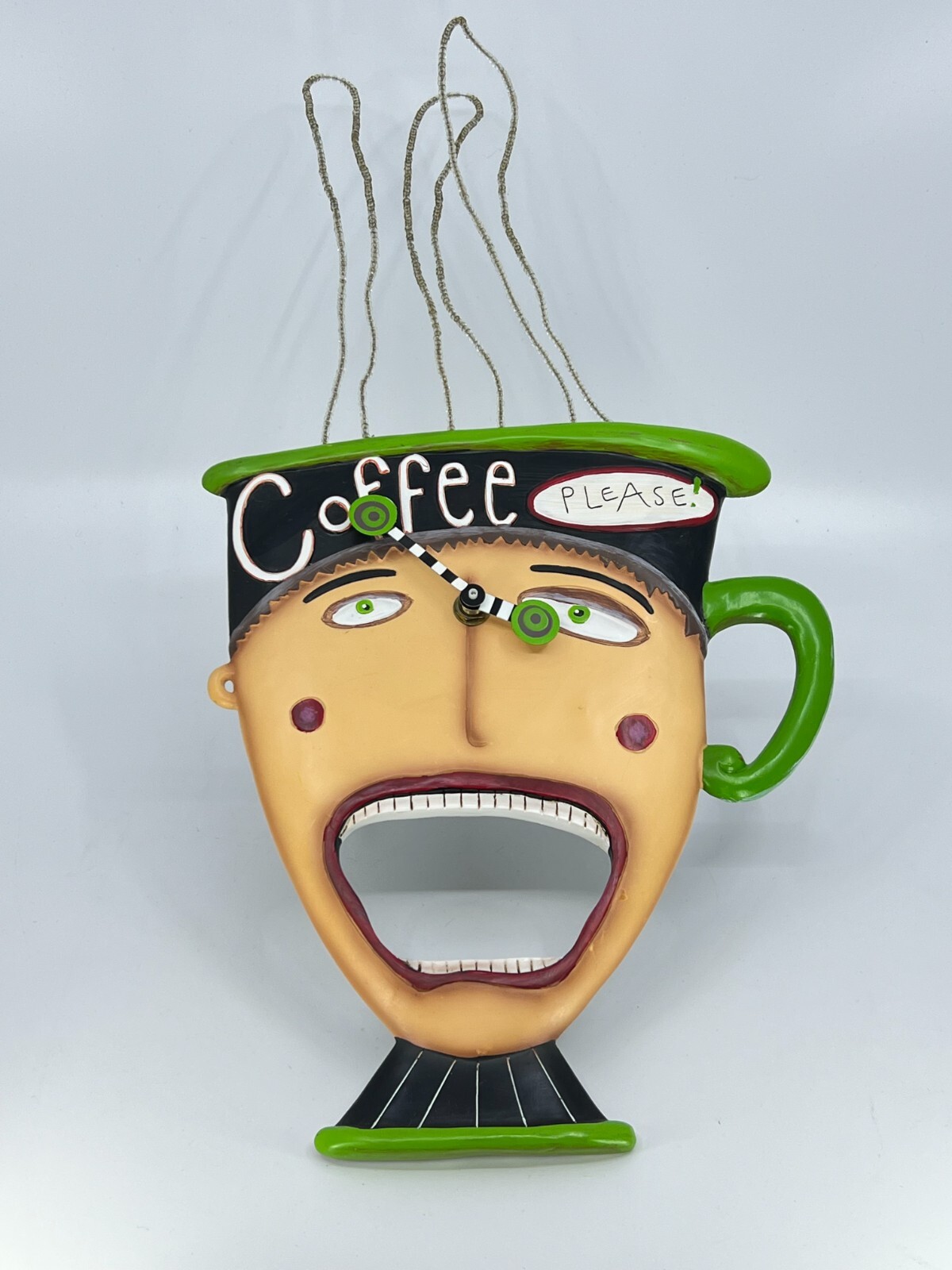 Allen Designs Studio Collectibles “Coffee Please” wall clock Tested & WORKS