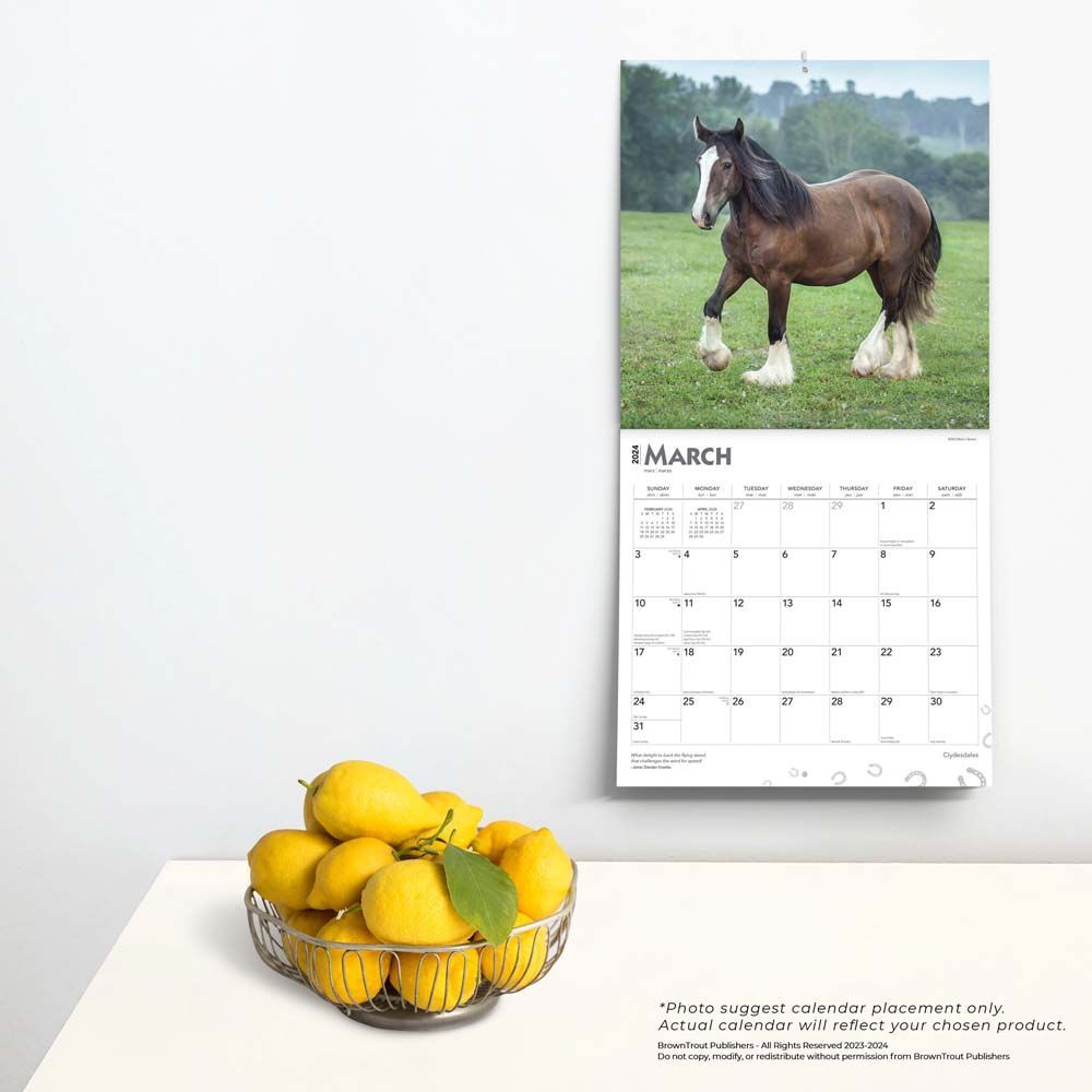 Browntrout, Clydesdales 2024 Wall Calendar International Society of