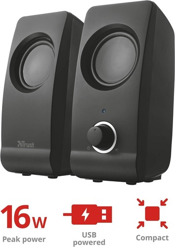 Trust Remo 2.0 PC Speakers for Computer and Laptop, 16 W, USB Powered, Black - 第 3/3 張圖片
