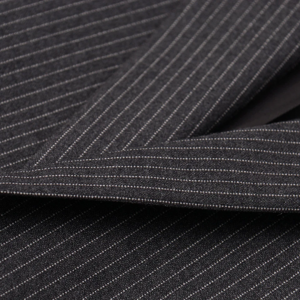 NUEVO CON ETIQUETAS $1375 LUIGI BIANCHI MANTOVA Traje de Lana a Rayas Gris Medio Delgado 44 R (UE 54) Foto 3 de 4