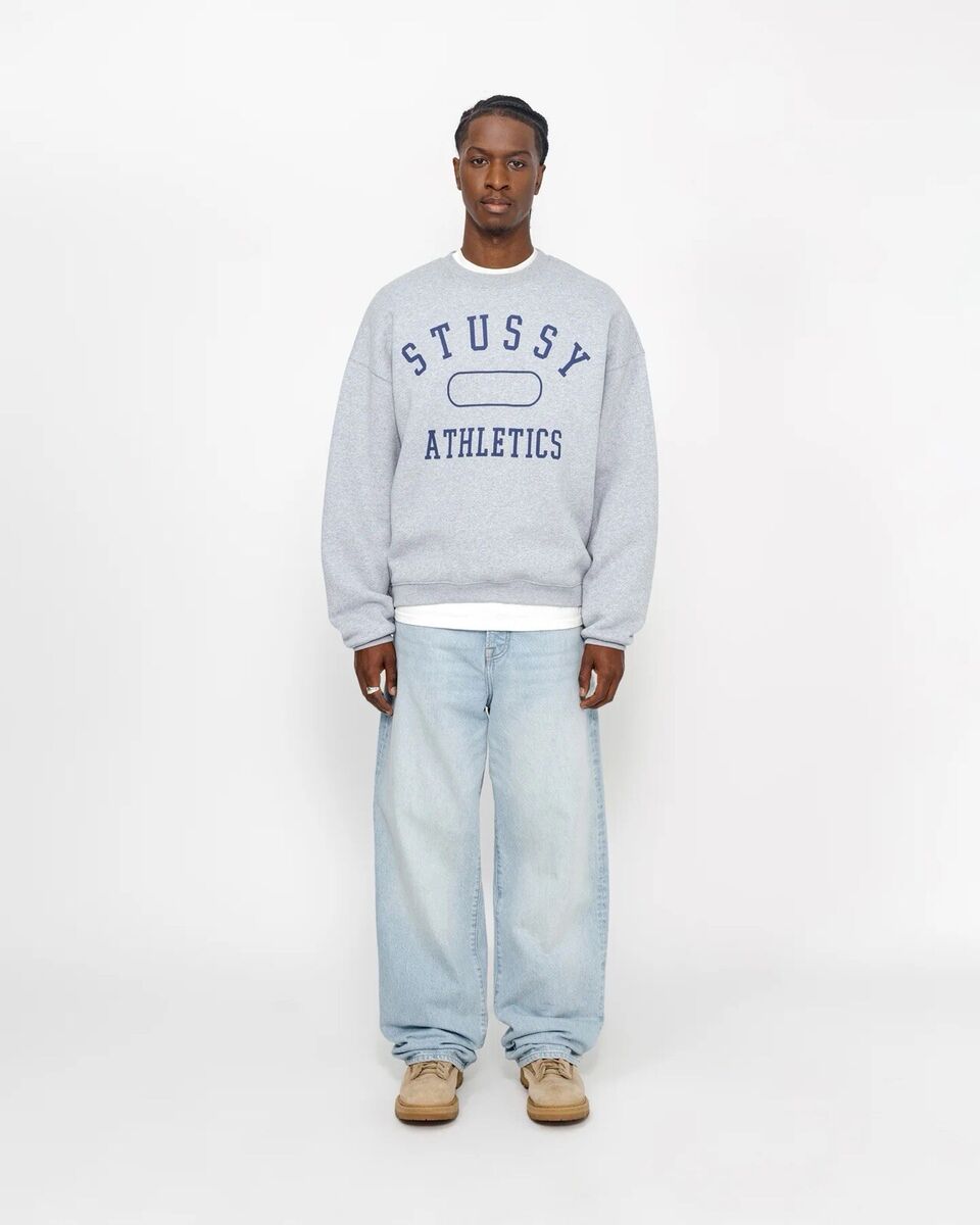STÜSSY ATHLETICS CREW In GREY HEATHER Size S New | eBay STÜSSY ATHLETICS CREW In GREY HEATHER Size S New | eBay