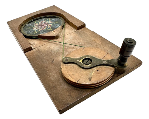 Antique Magic Lantern Chromatrope Pulley Slide Working Sold for Repair / Parts - Picture 4 of 10
