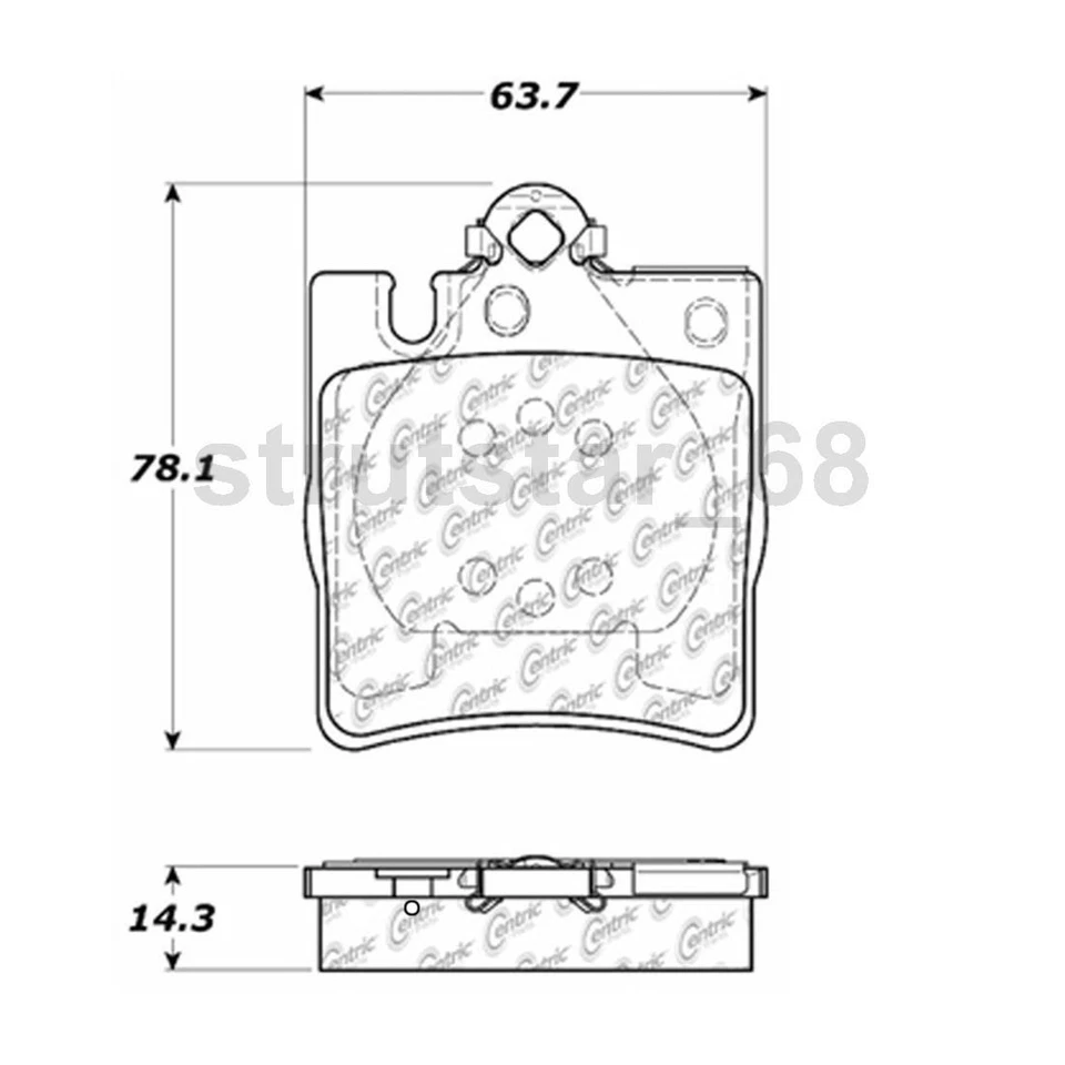 Juego de 2 pastillas de freno de disco delanteras traseras Centric Parts para Mercedes-Benz C230 2003-2005 Foto 3 de 4
