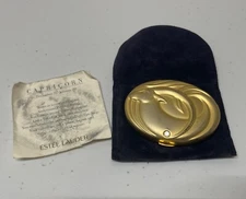 ESTEE LAUDER Vintage Golden Capricorn Zodiac Mirror Makeup Compact *READ